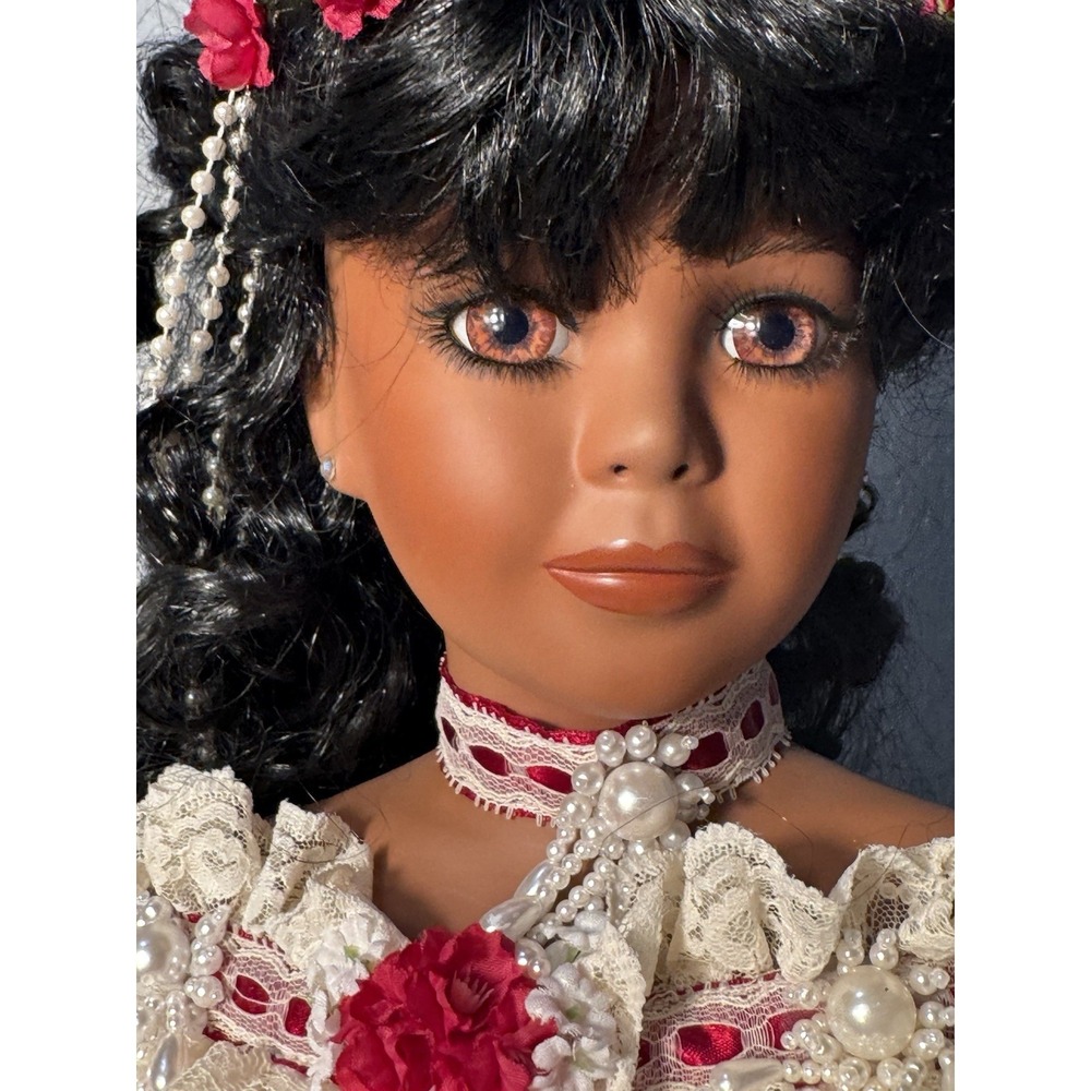 29" Rustie  Caylon  African American  Doll   GORGEOUS Red And White 601/1000 - Picture 9 of 16